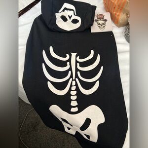 Pet Dog Cat Halloween Skeleton Hoodies Glowing Skull Cute Crimson Gate Large